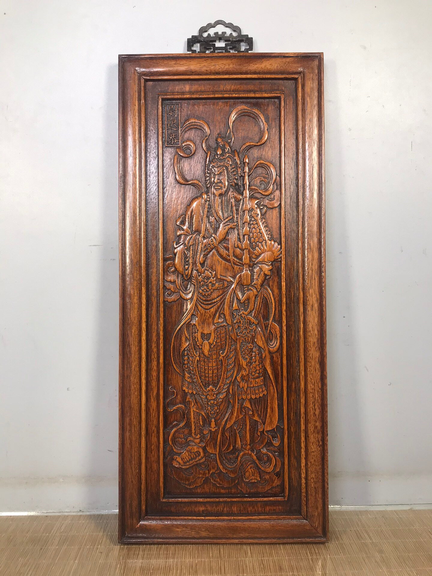 Chinese antique rosewood door god