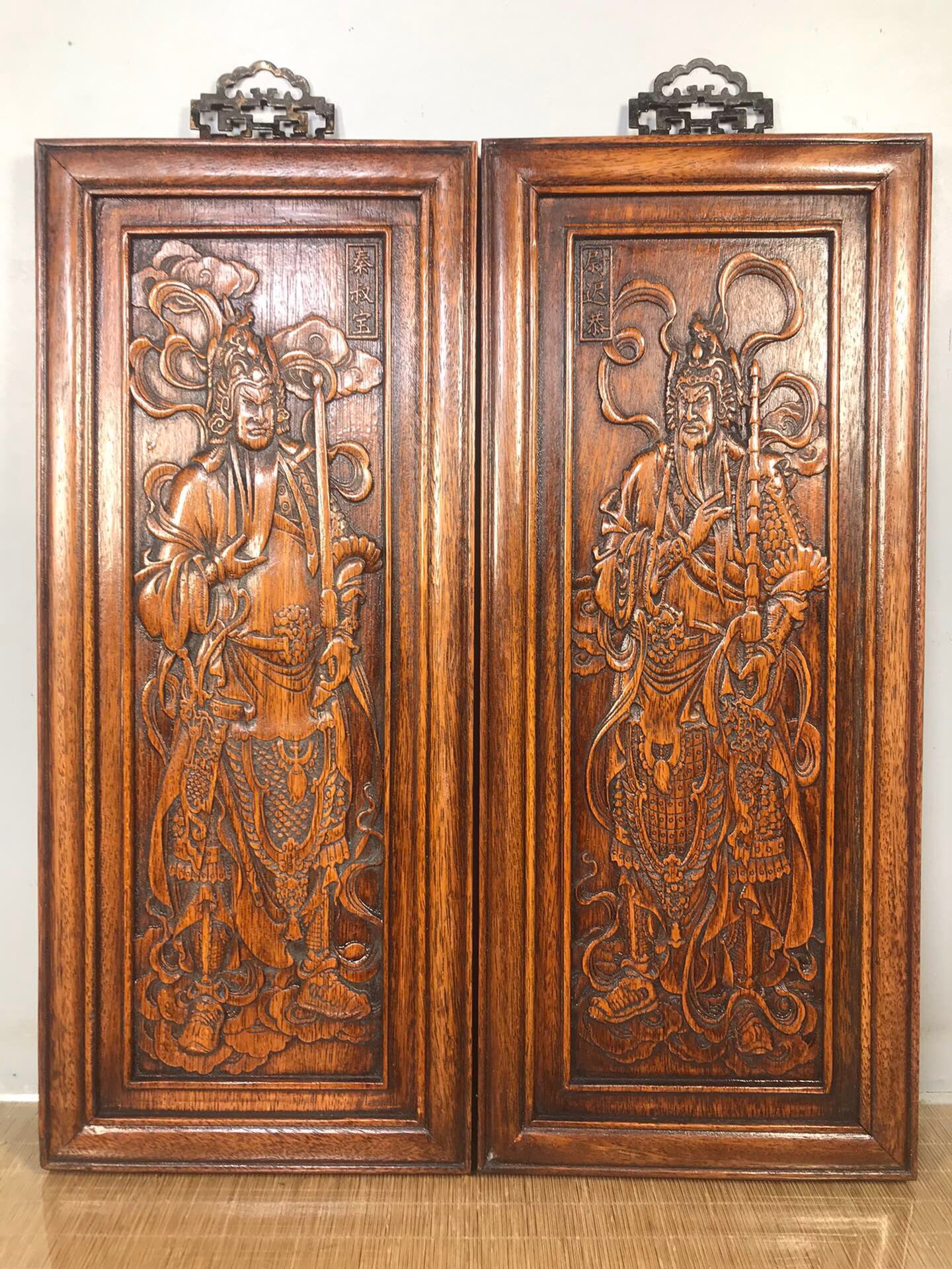Chinese antique rosewood door god