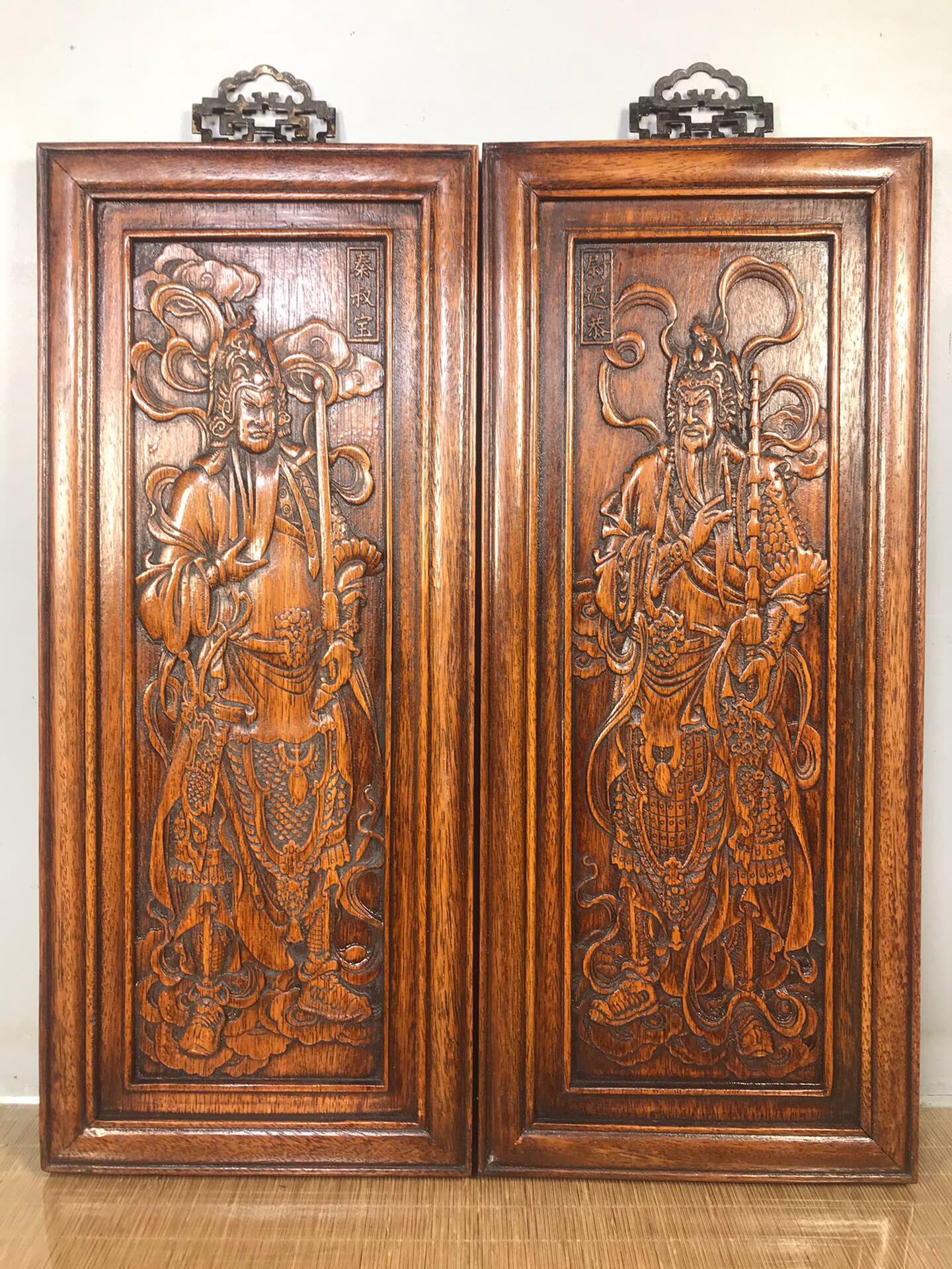 Chinese antique rosewood door god