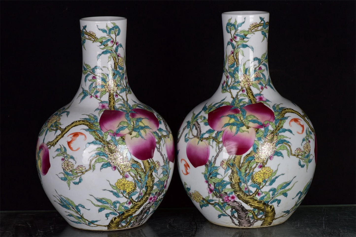 Chinese antique blue and white entangled branch flower pattern three series bamboo pot