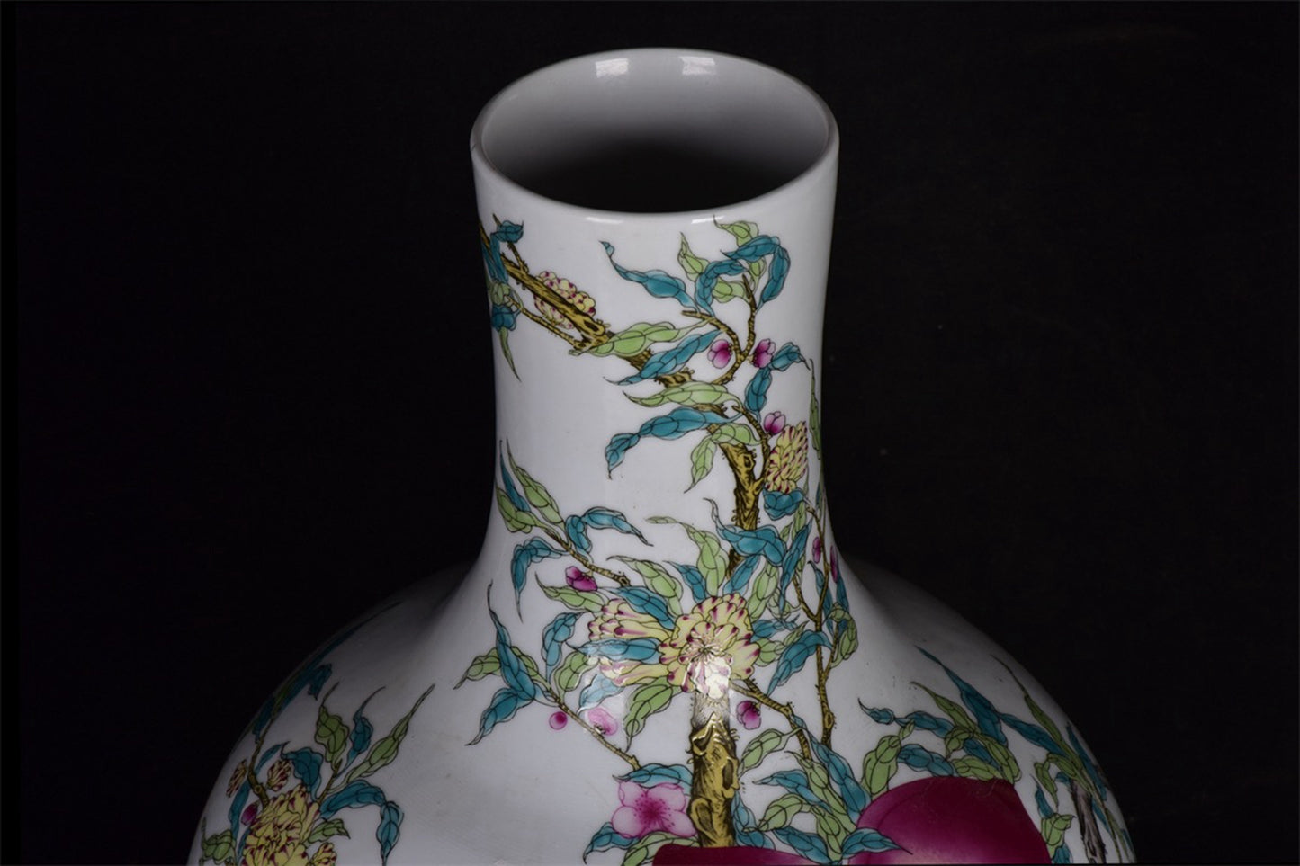 Chinese antique blue and white entangled branch flower pattern three series bamboo pot