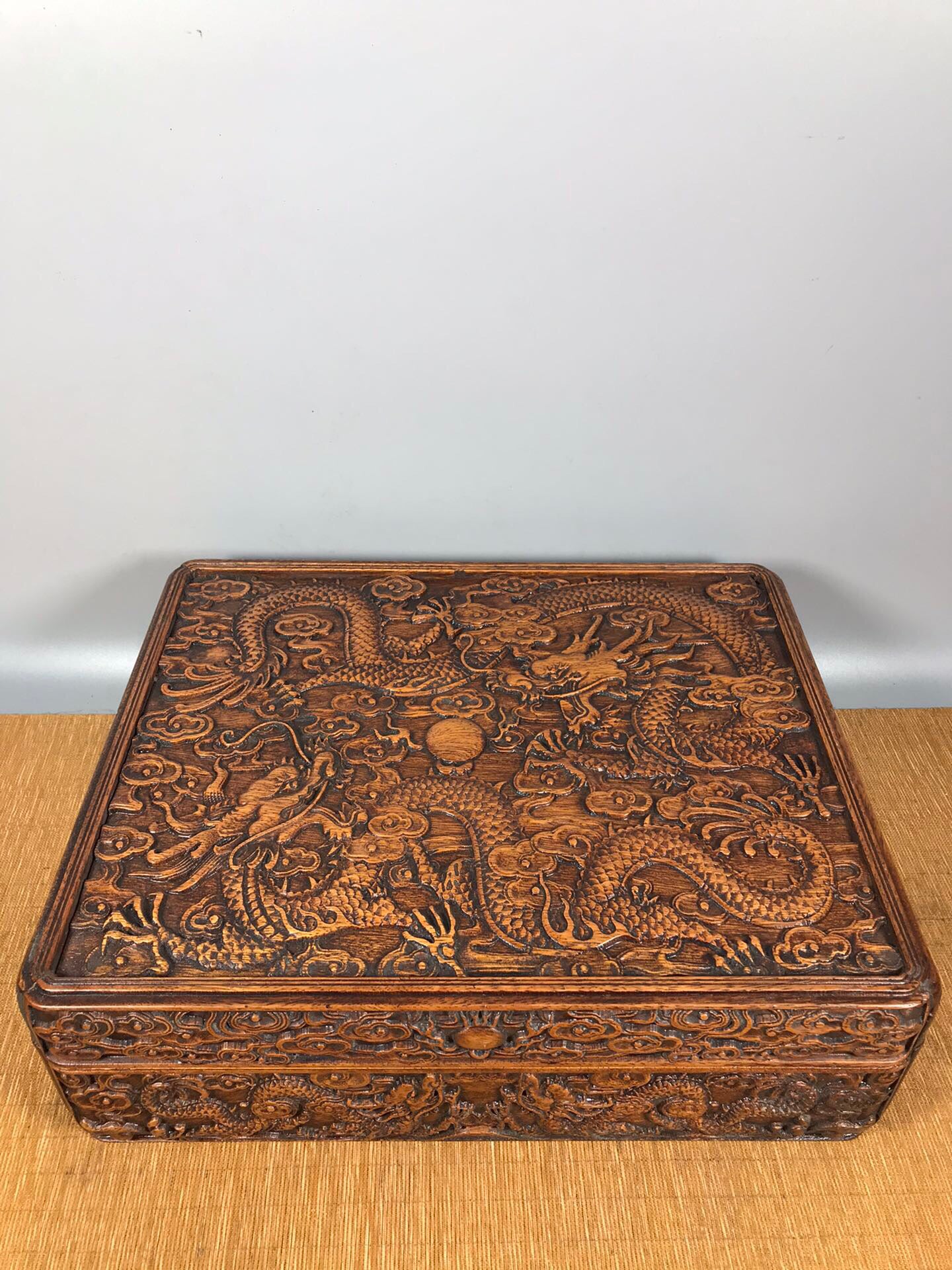 Chinese antique rosewood needle and thread box