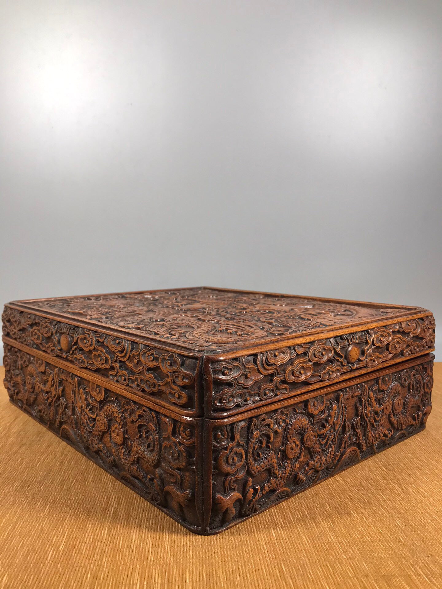 Chinese antique rosewood needle and thread box