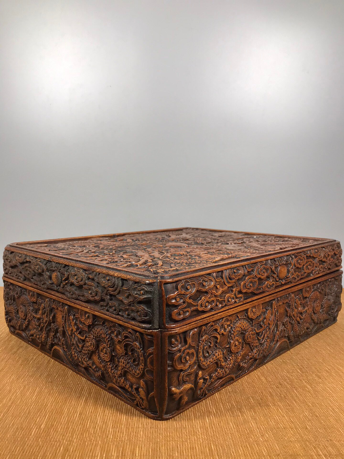 Chinese antique rosewood needle and thread box