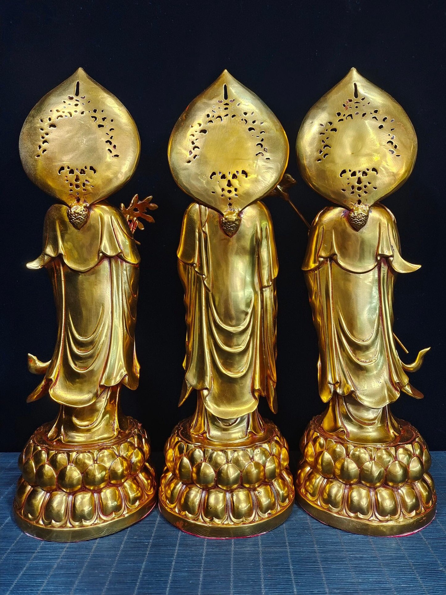 Chinese antique pure copper [Three Saints of the West]