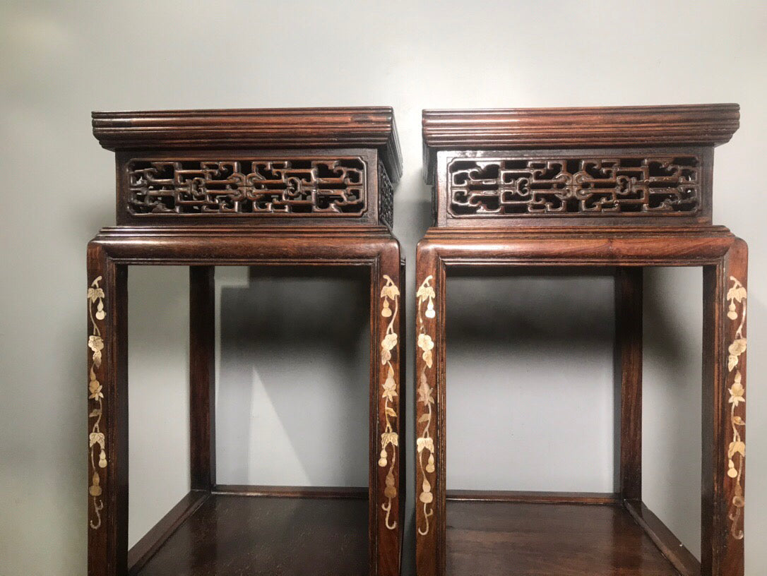 Chinese antique pear wood flower rack