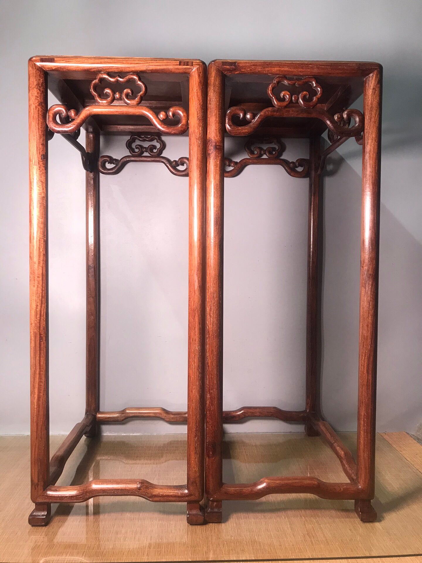 Chinese antique pear wood flower rack