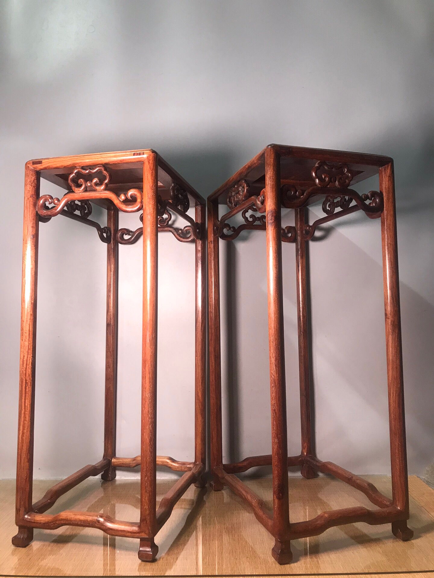 Chinese antique pear wood flower rack
