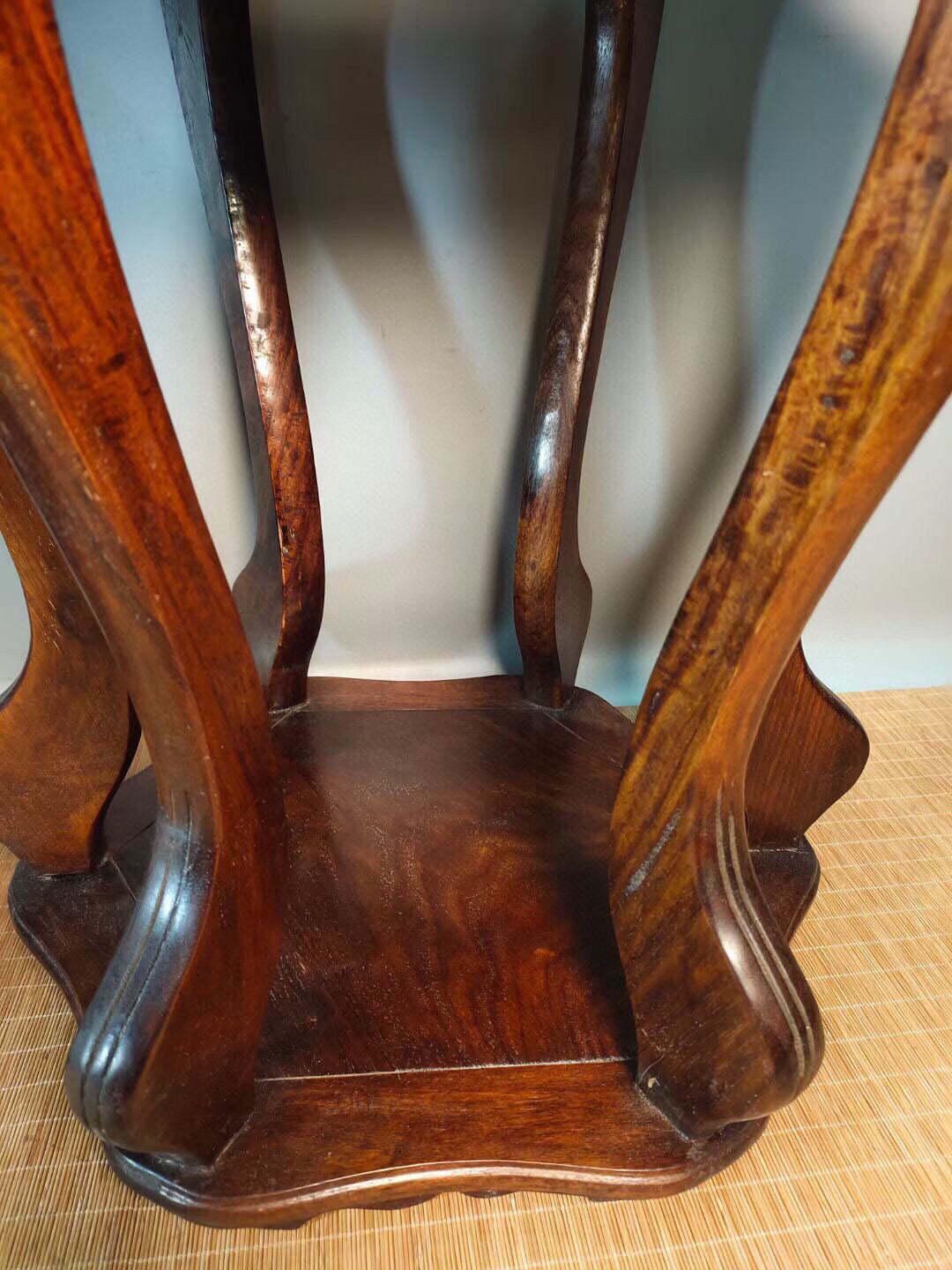 Chinese antique rosewood hexagonal flower rack