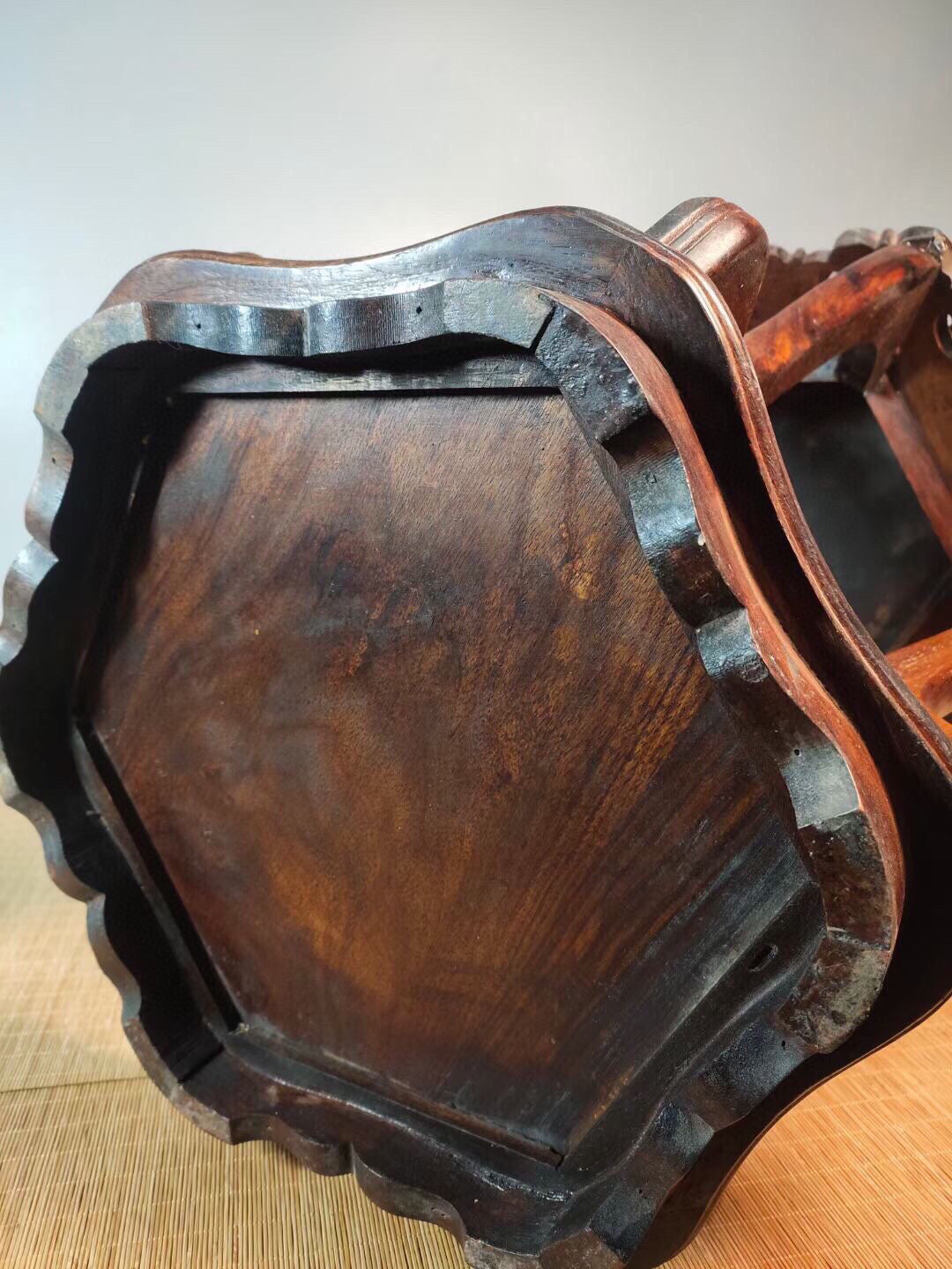 Chinese antique rosewood hexagonal flower rack