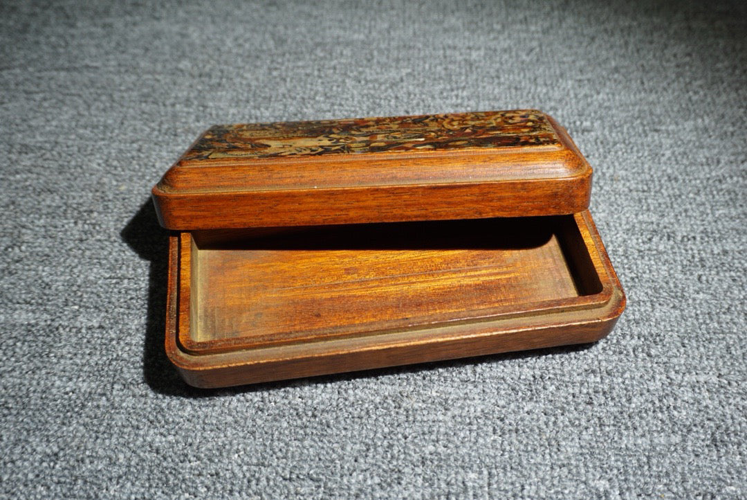 Chinese antique rosewood inlaid natural mother-in-law eyeglass box