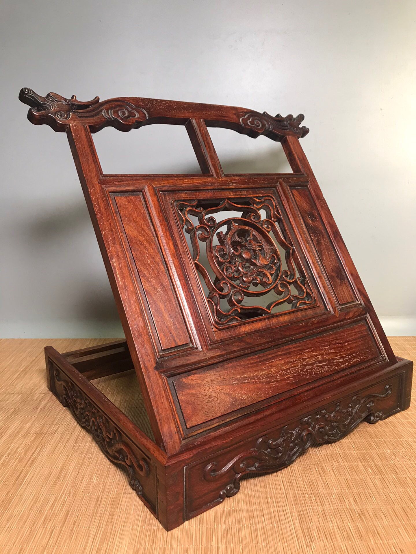 Chinese antique rosewood folding bookshelf