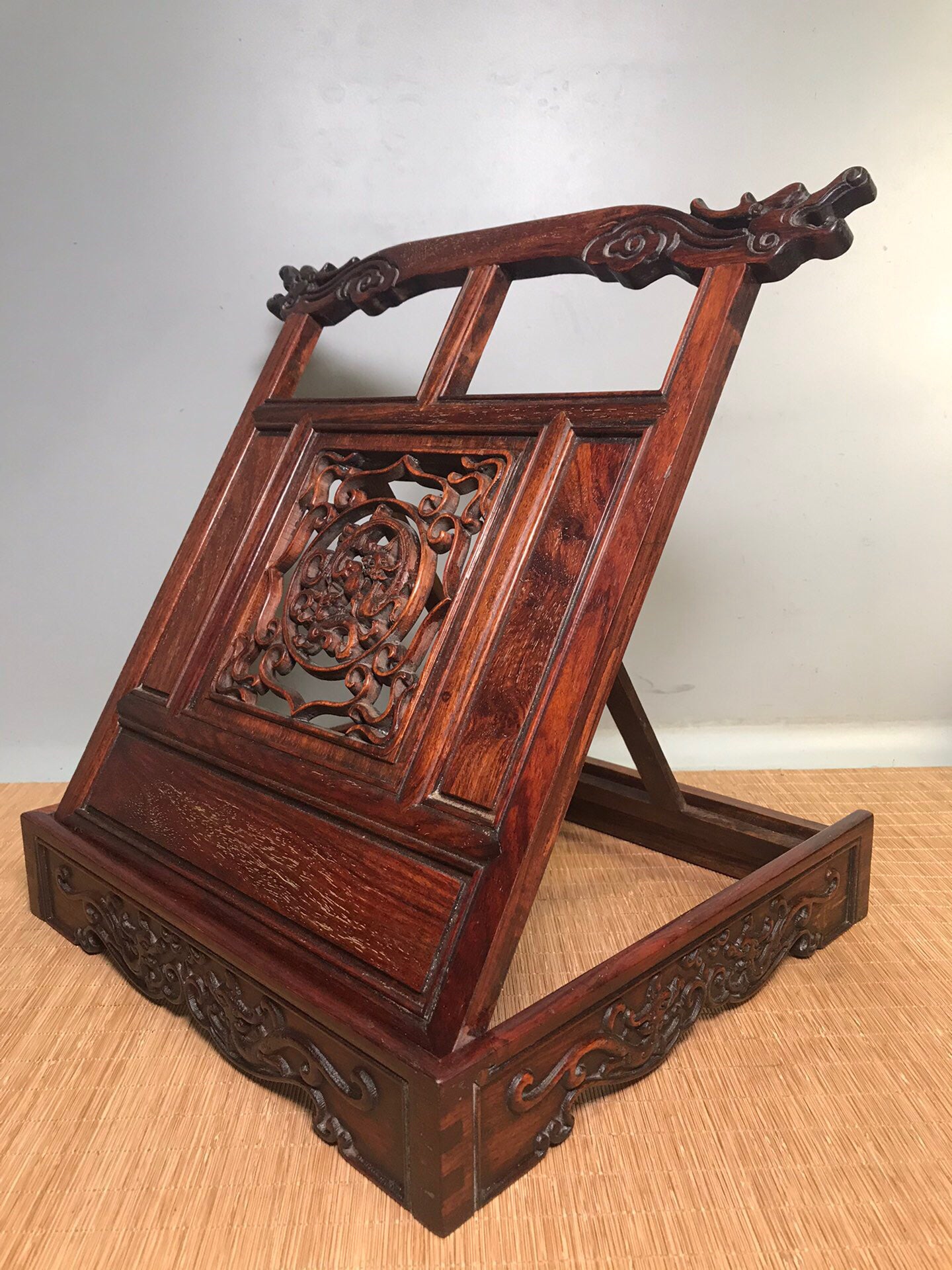 Chinese antique rosewood folding bookshelf