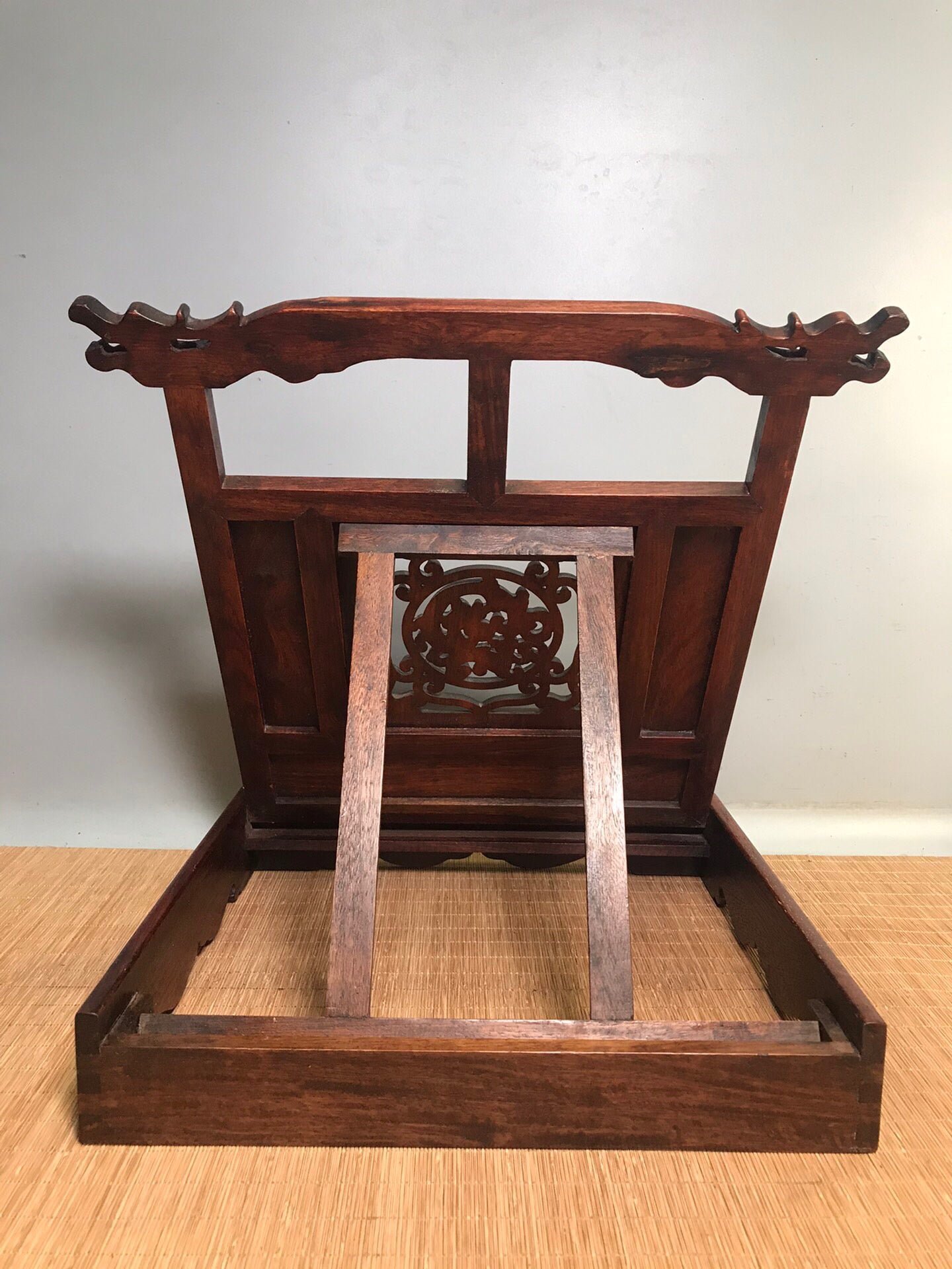 Chinese antique rosewood folding bookshelf