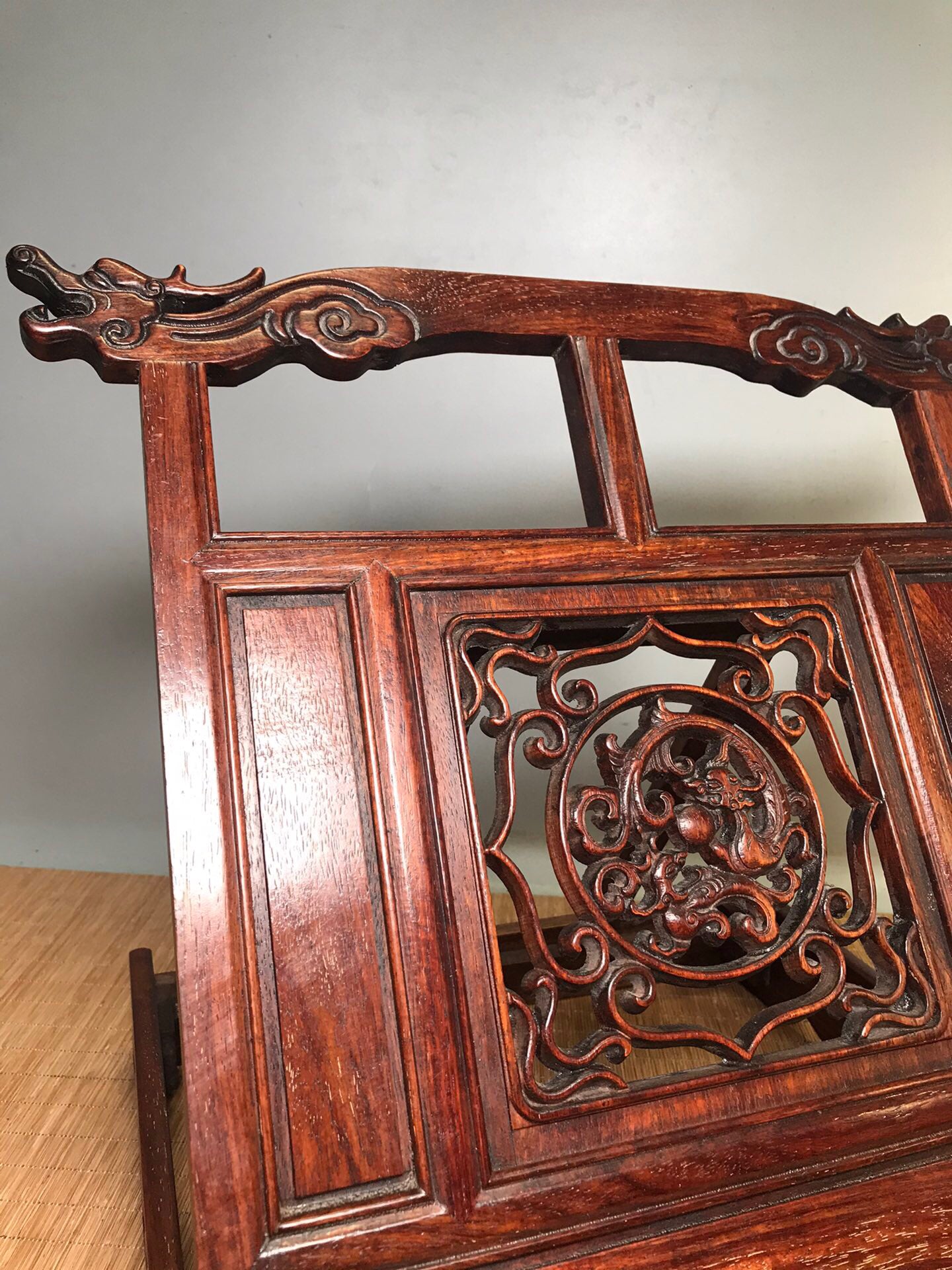 Chinese antique rosewood folding bookshelf