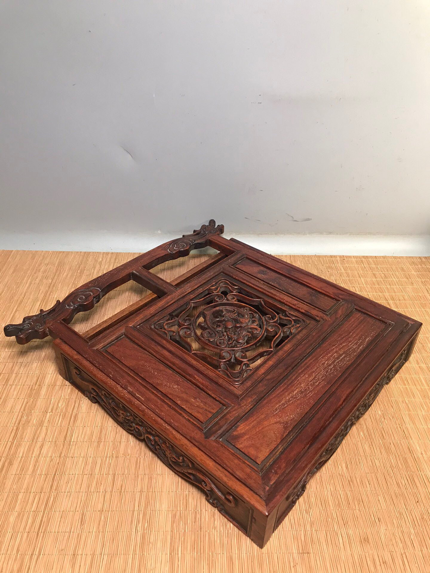 Chinese antique rosewood folding bookshelf