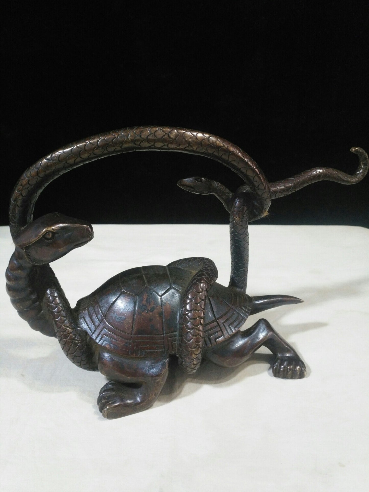 Chinese antique pure copper "Blue Dragon, White Tiger, Vermilion Sparrow, Xuanwu"