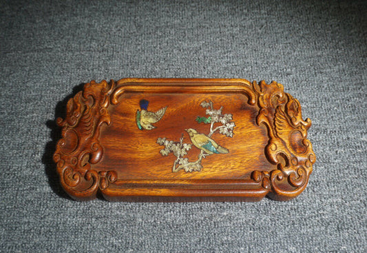 Chinese antique rosewood tea plate