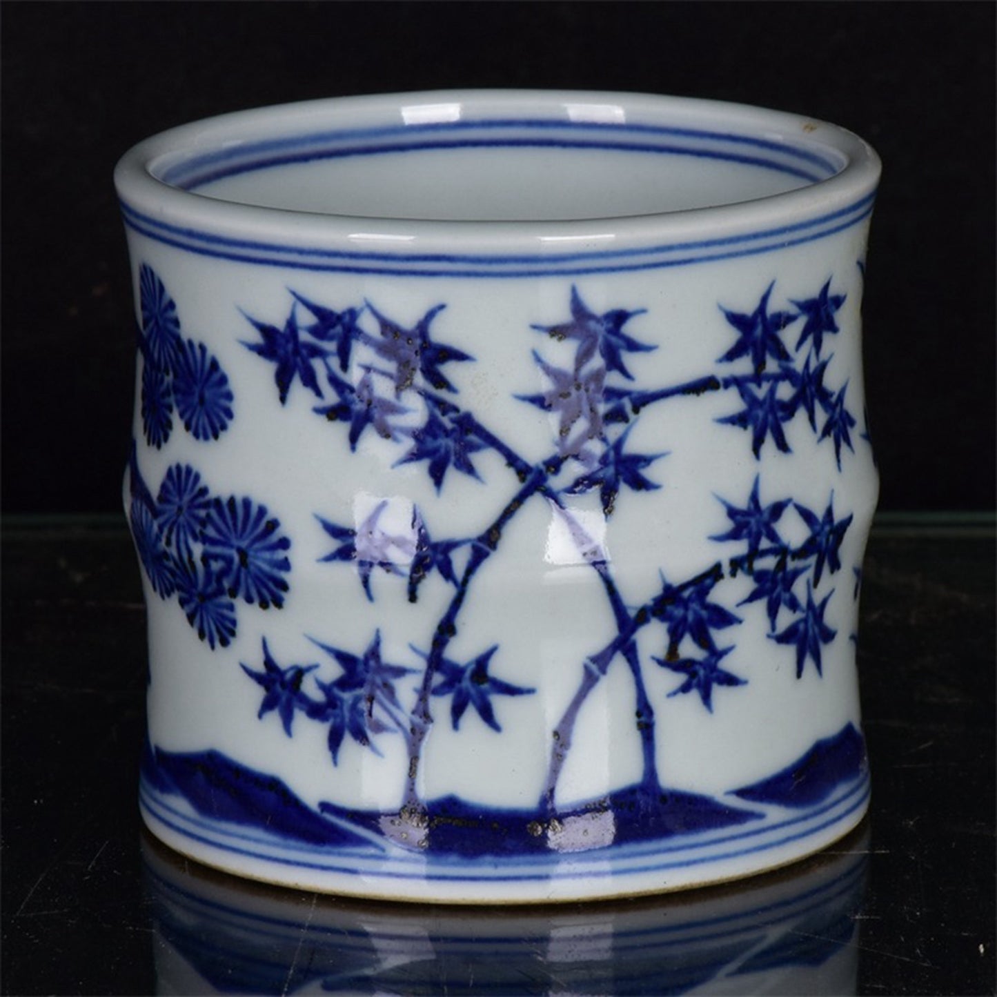 Chinese Antique Blue and White Three Friend Bamboo Cup