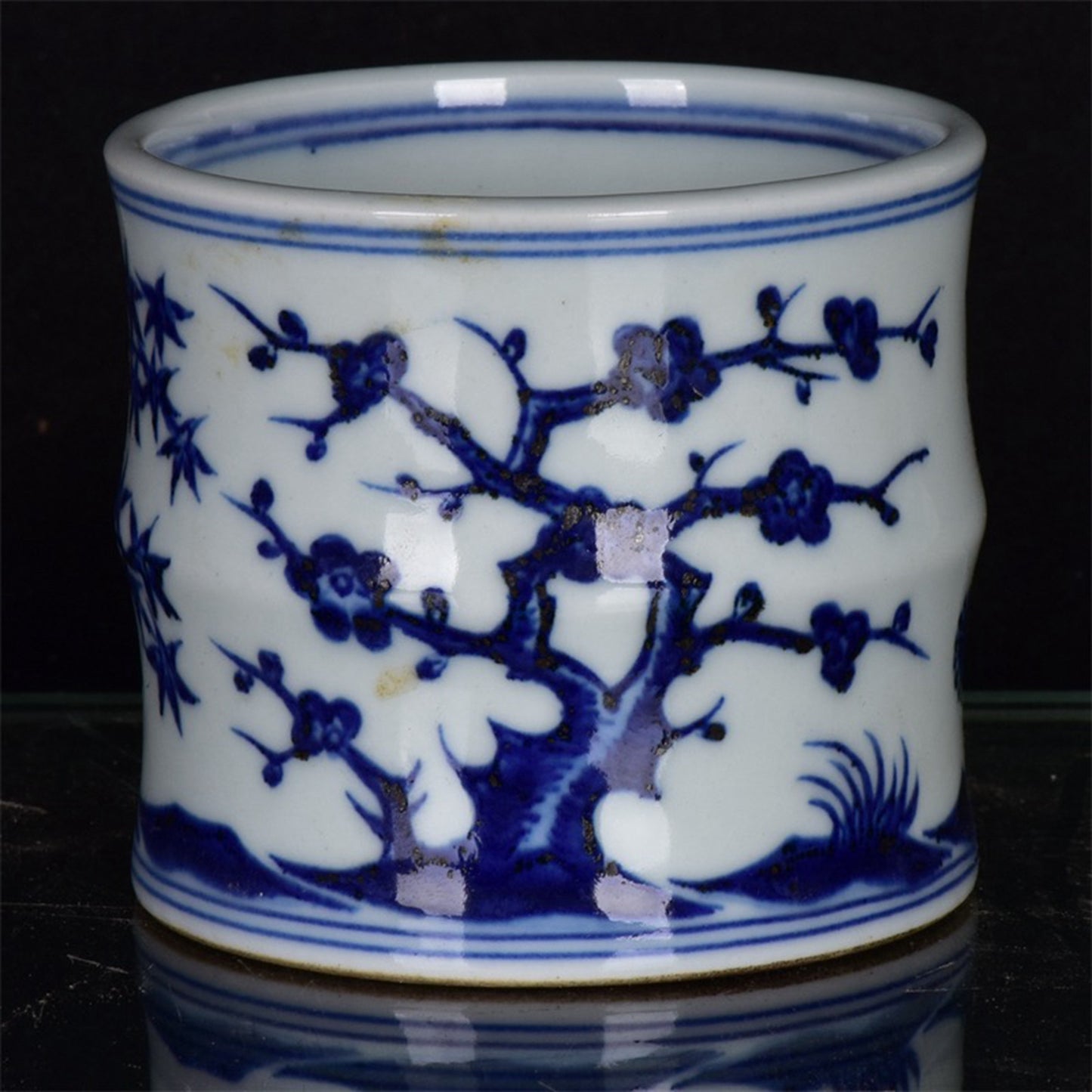 Chinese Antique Blue and White Three Friend Bamboo Cup
