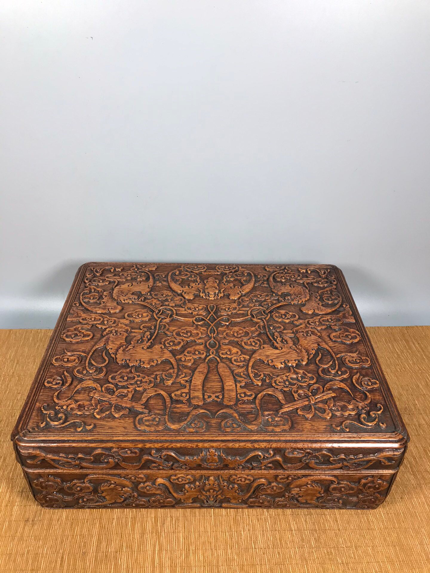 Chinese antique rosewood needle and thread box