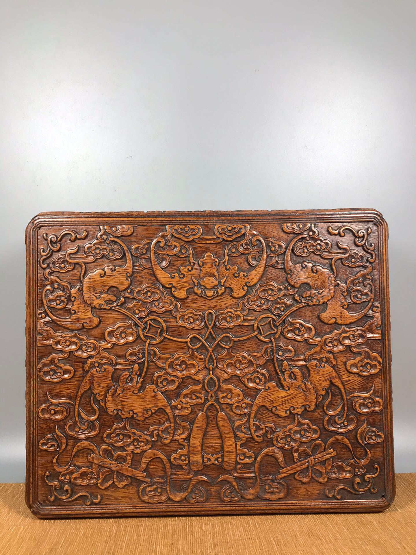 Chinese antique rosewood needle and thread box