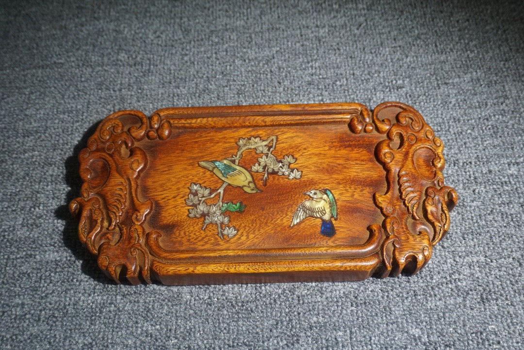 Chinese antique rosewood tea plate