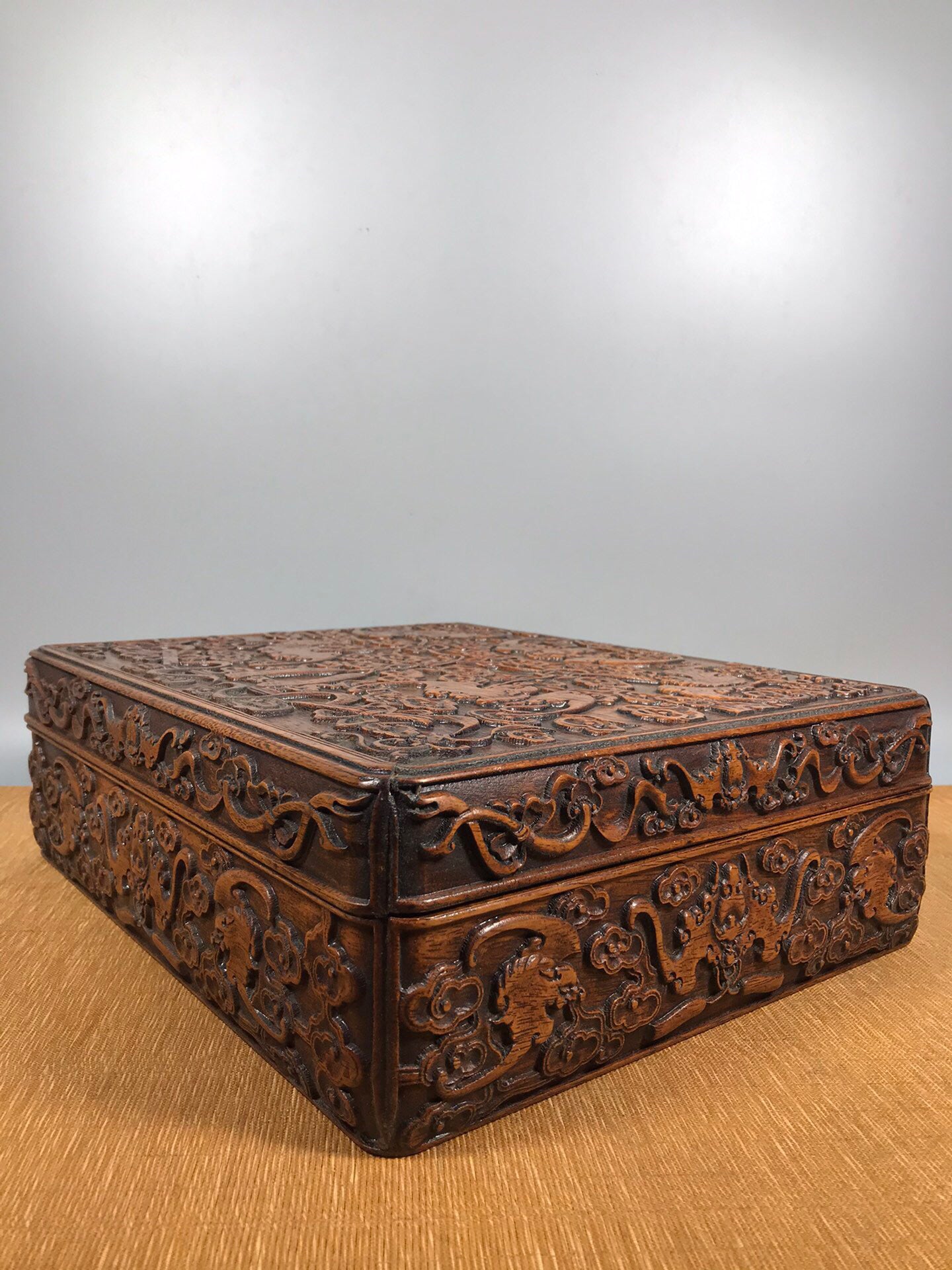 Chinese antique rosewood needle and thread box