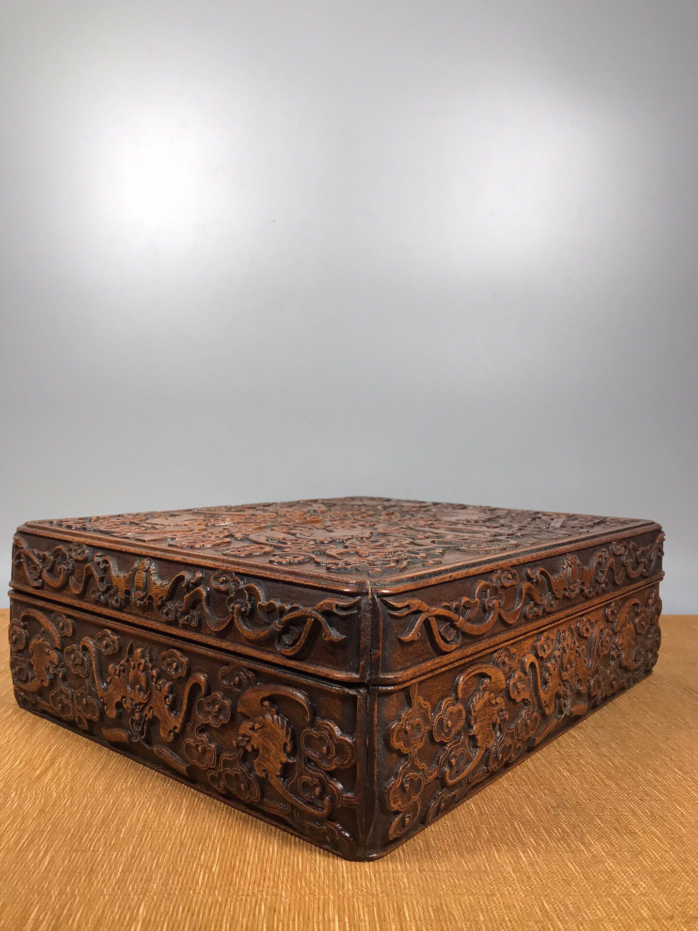 Chinese antique rosewood needle and thread box