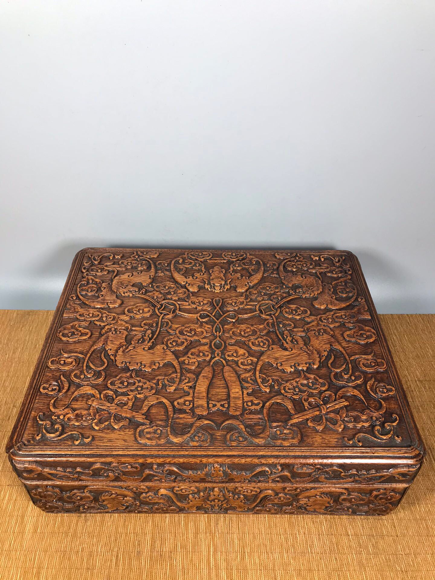 Chinese antique rosewood needle and thread box