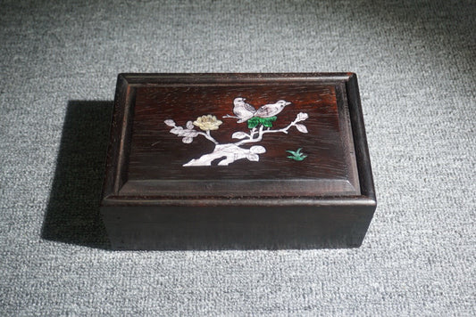 Chinese antique ebony sliding box