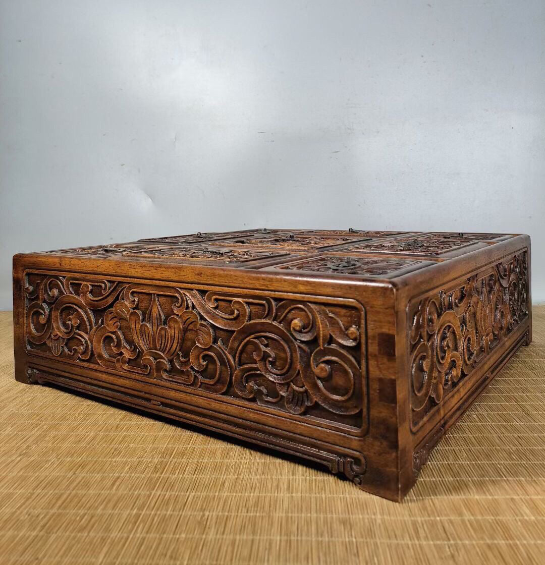 Chinese antique rosewood nine grid box