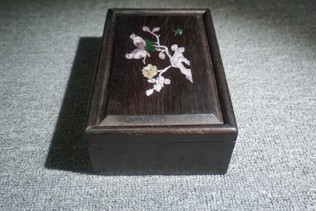 Chinese antique ebony sliding box