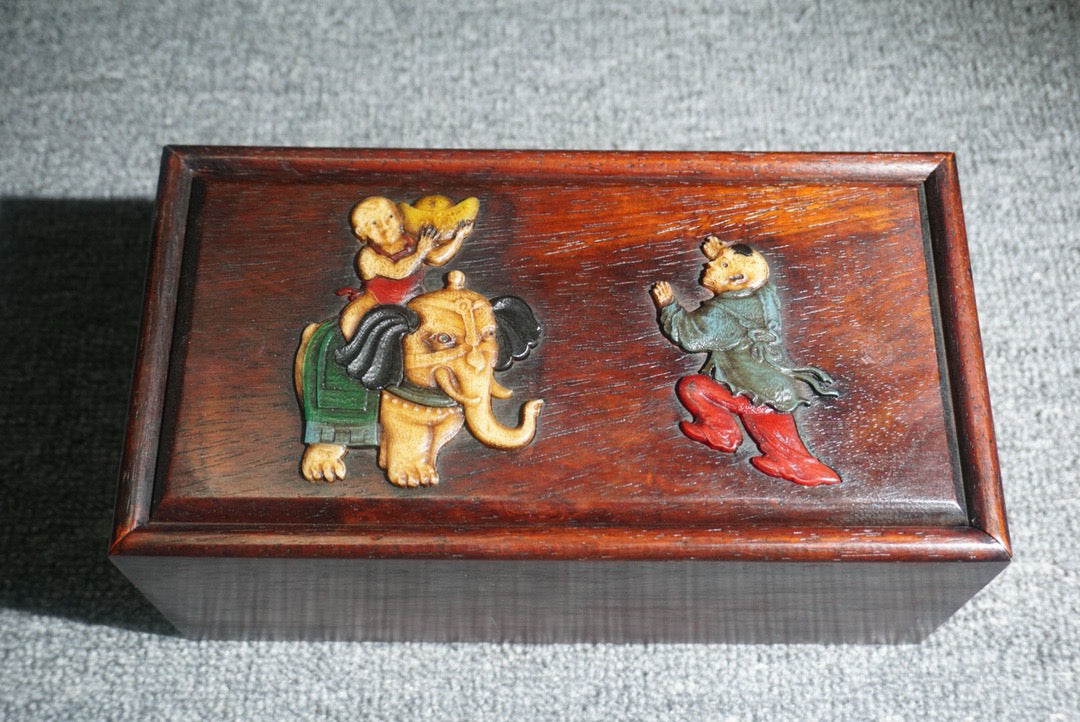 Chinese antique rosewood sliding box