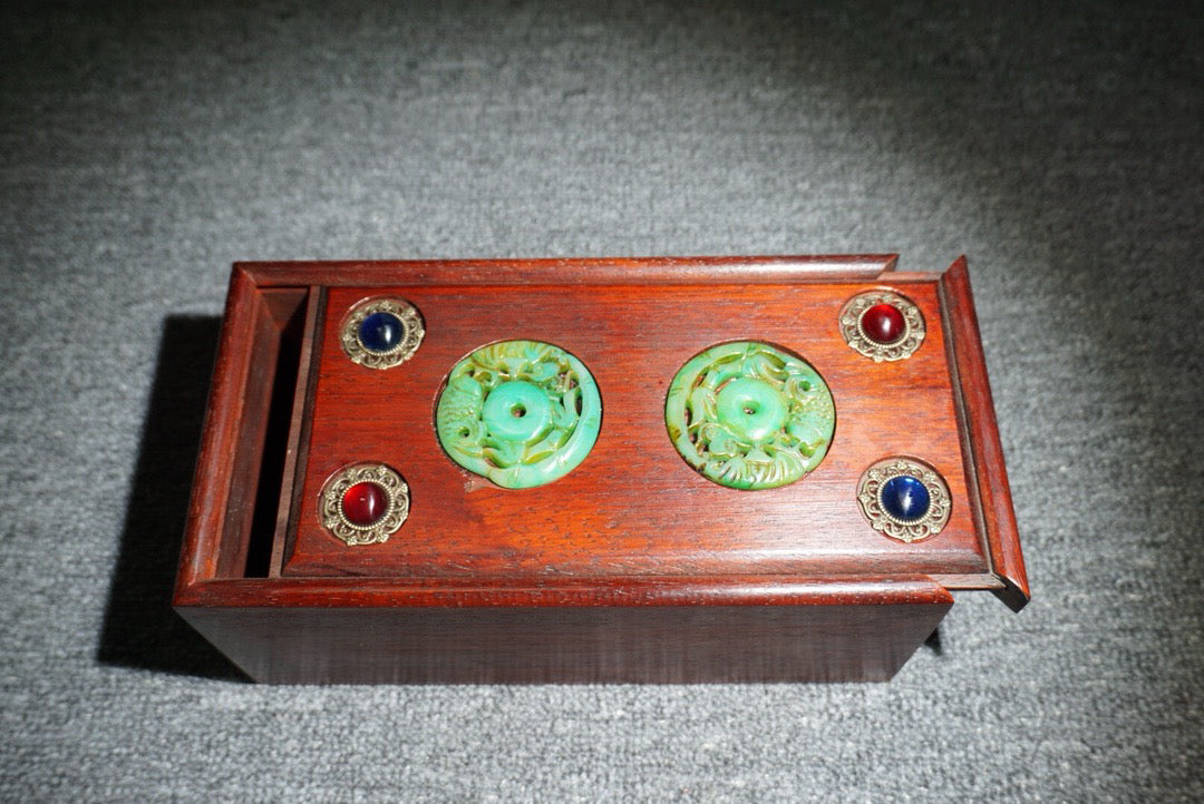 Chinese Antique Redwood Sliding Box