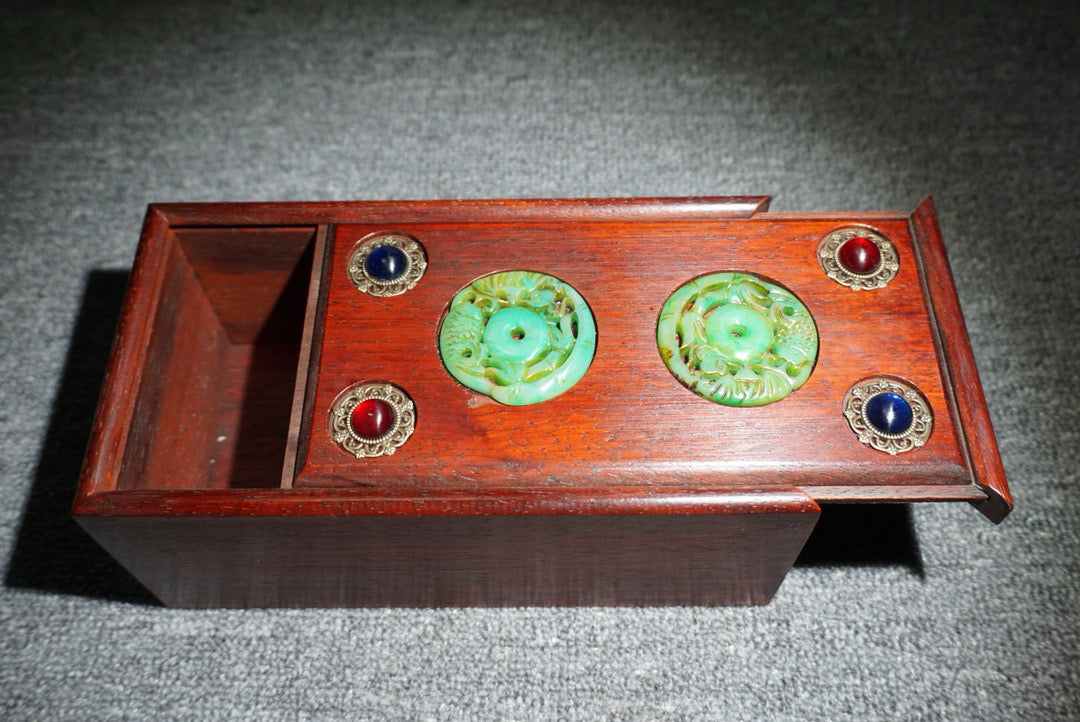 Chinese Antique Redwood Sliding Box