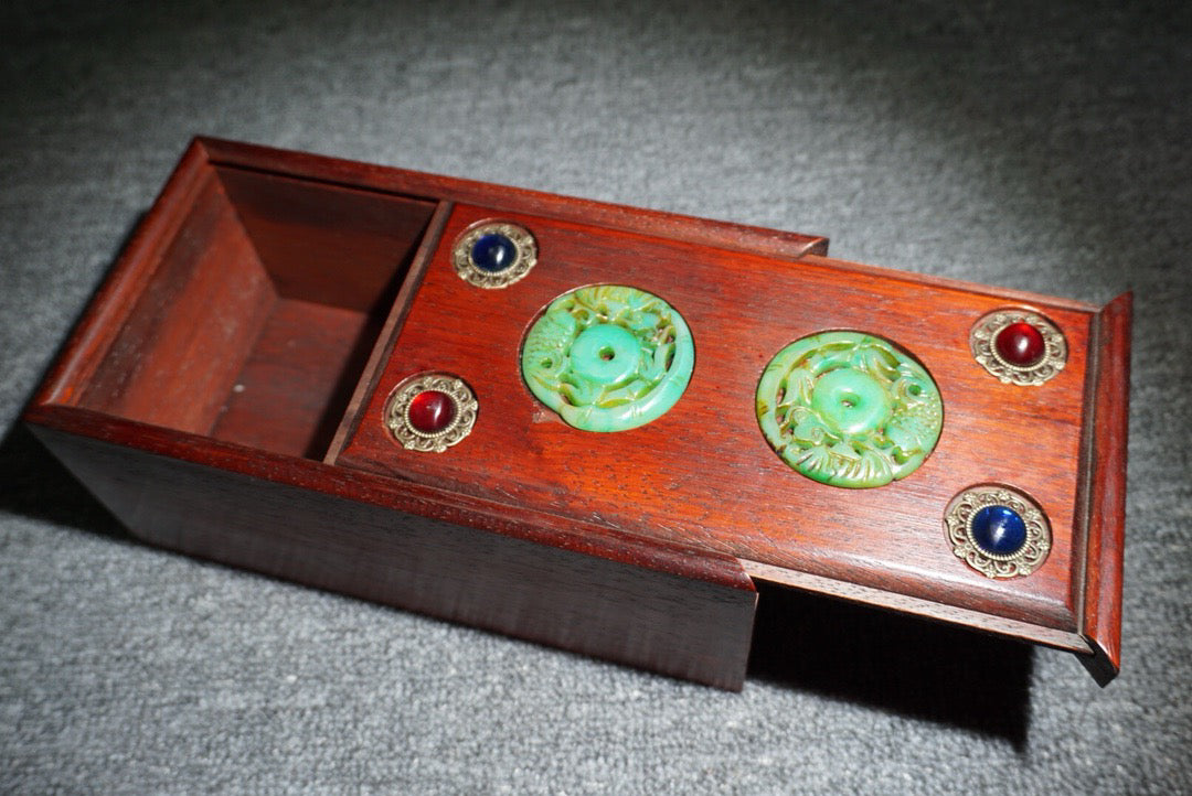 Chinese Antique Redwood Sliding Box
