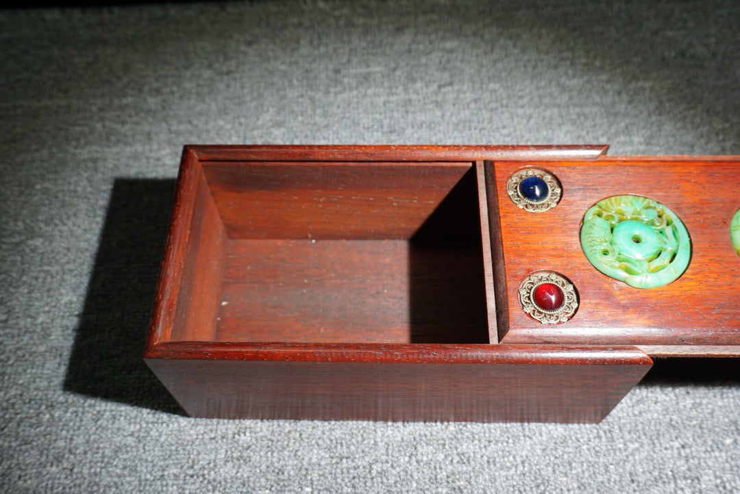 Chinese Antique Redwood Sliding Box