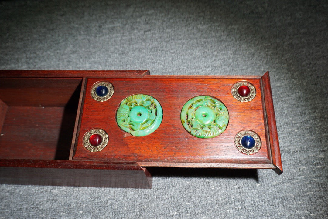 Chinese Antique Redwood Sliding Box