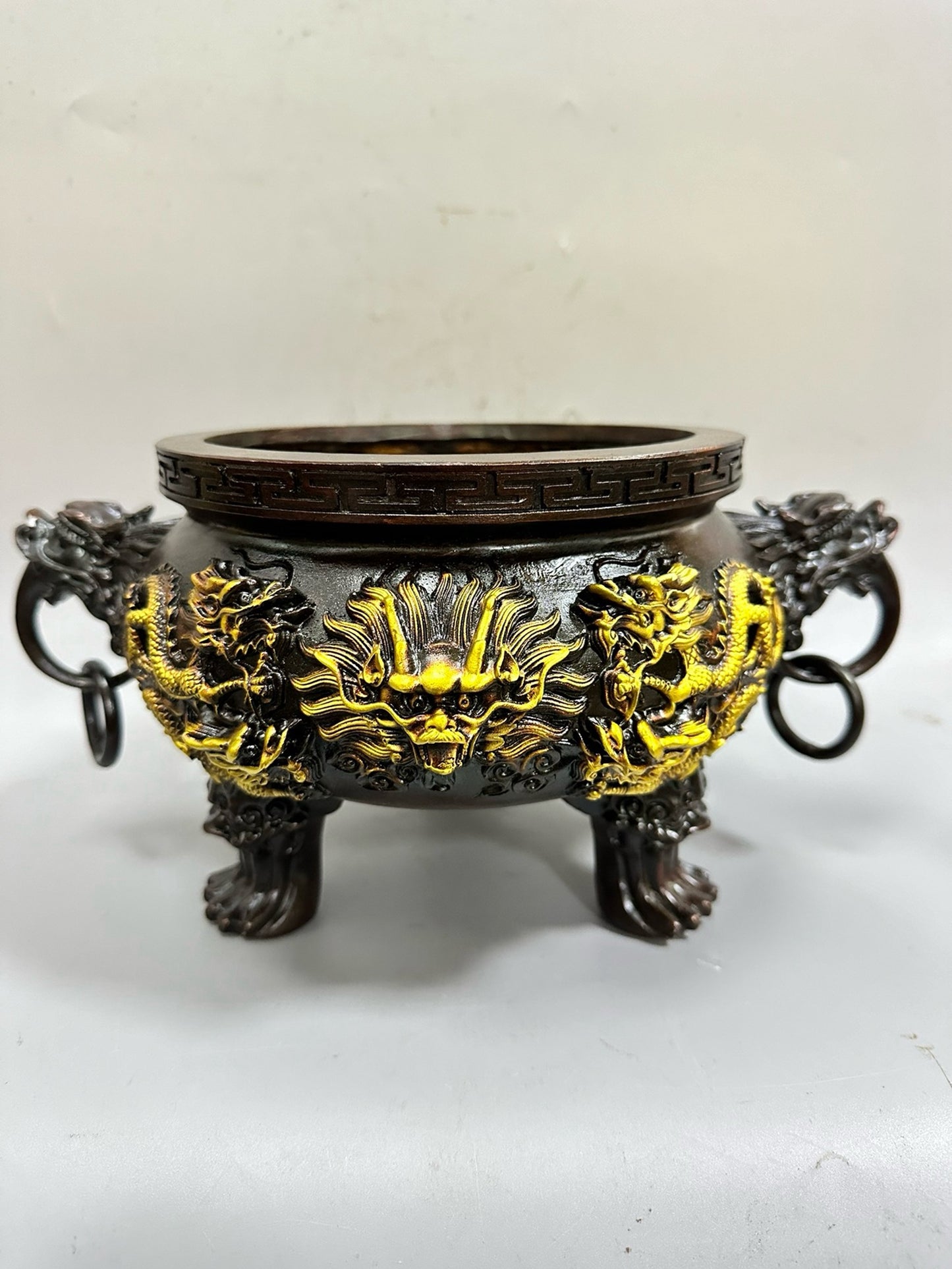 Pure copper antique gilded gold attracting treasure furnace