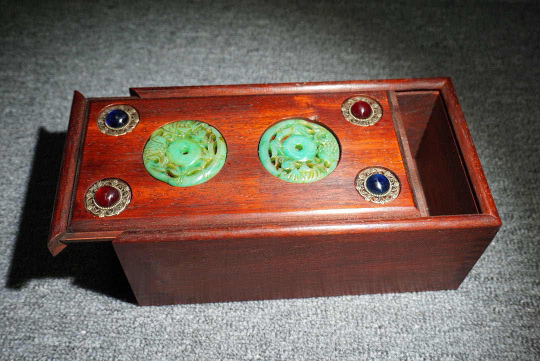 Chinese Antique Redwood Sliding Box