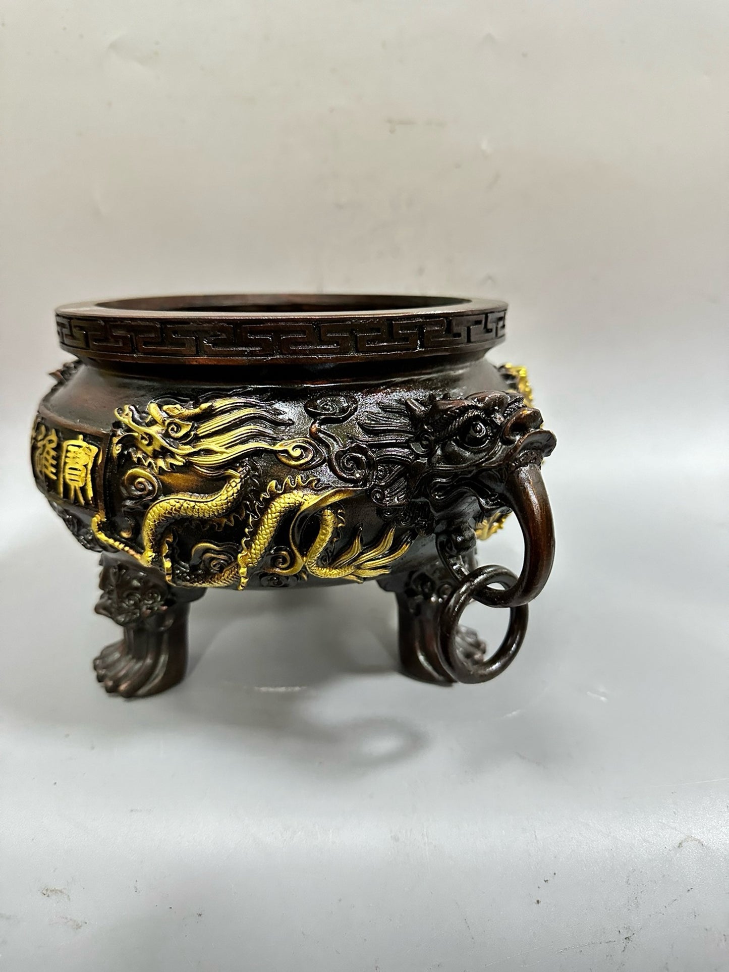 Pure copper antique gilded gold attracting treasure furnace
