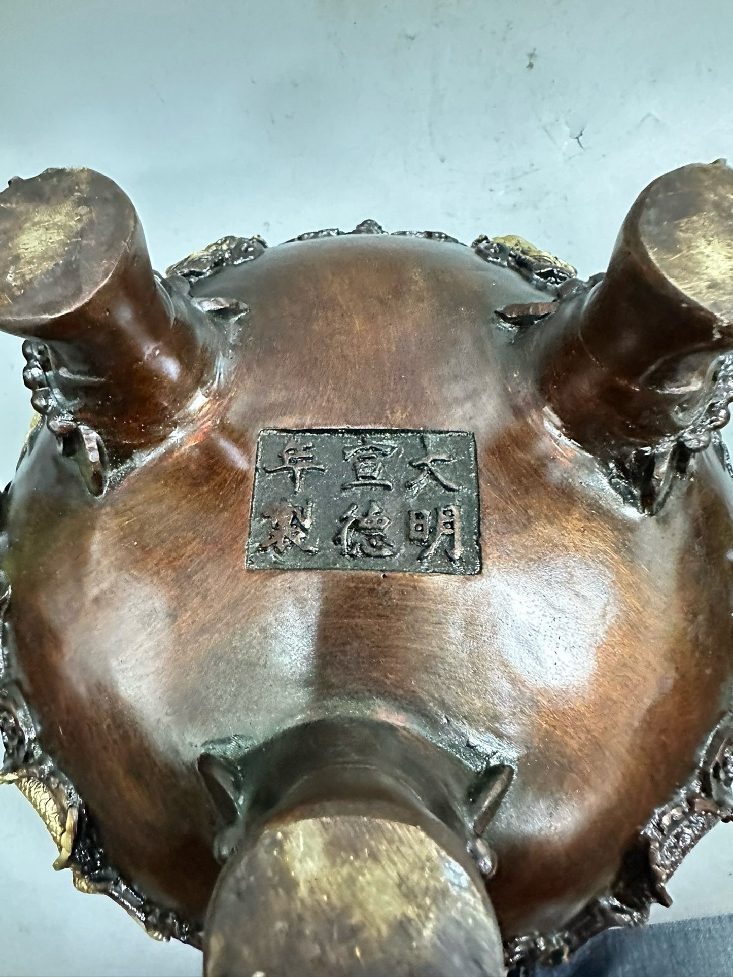Pure copper antique gilded gold attracting treasure furnace