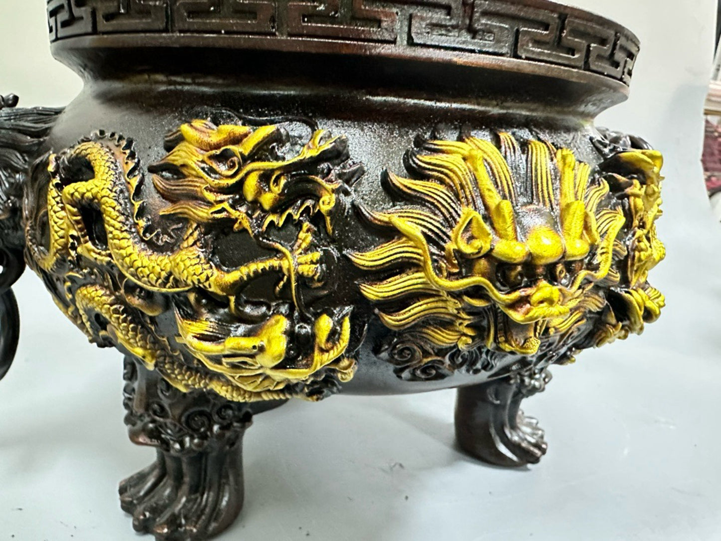 Pure copper antique gilded gold attracting treasure furnace