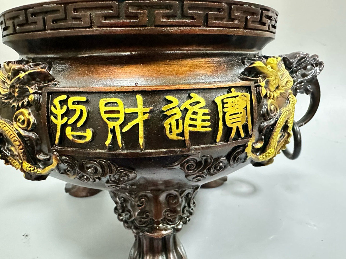 Pure copper antique gilded gold attracting treasure furnace