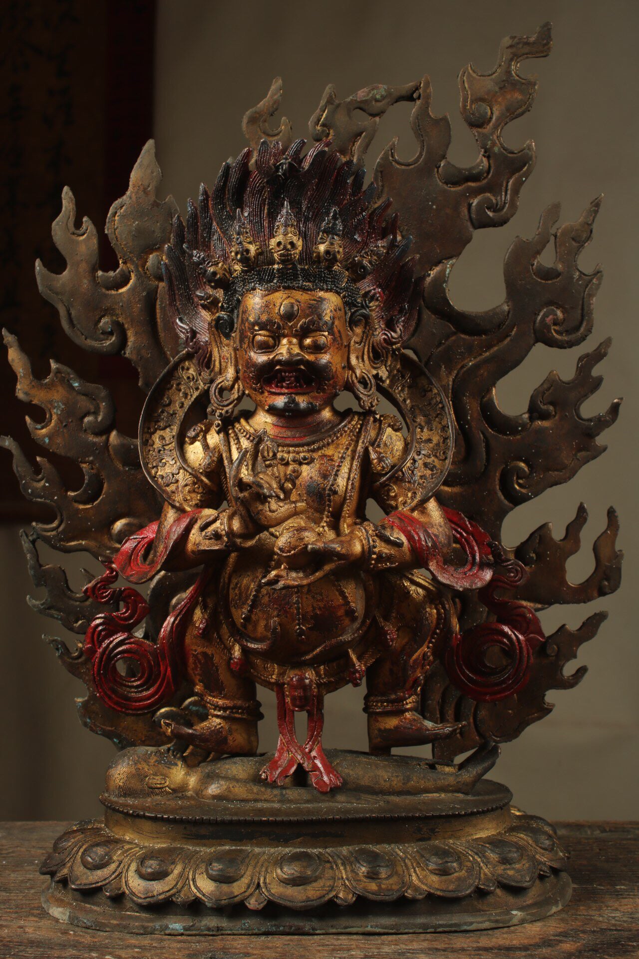 Chinese antique pure copper Mahagala