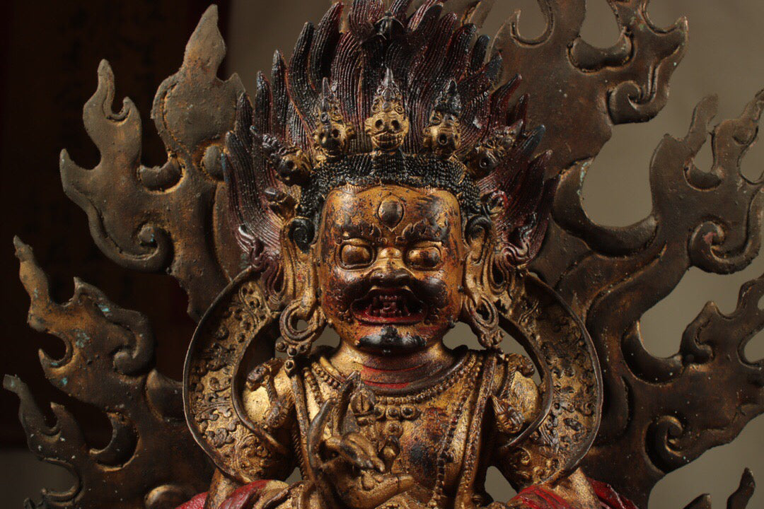 Chinese antique pure copper Mahagala