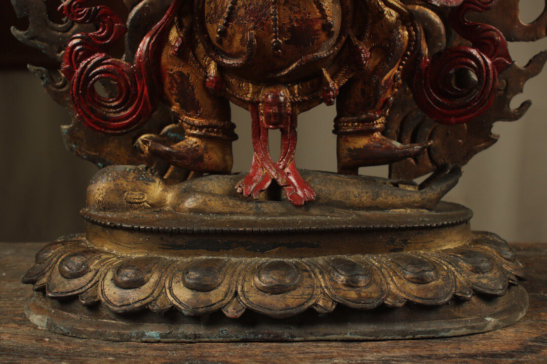 Chinese antique pure copper Mahagala