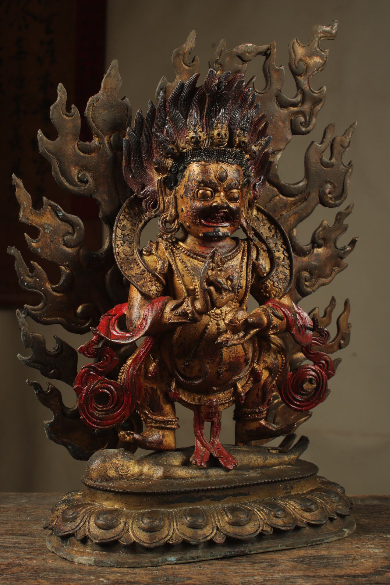Chinese antique pure copper Mahagala