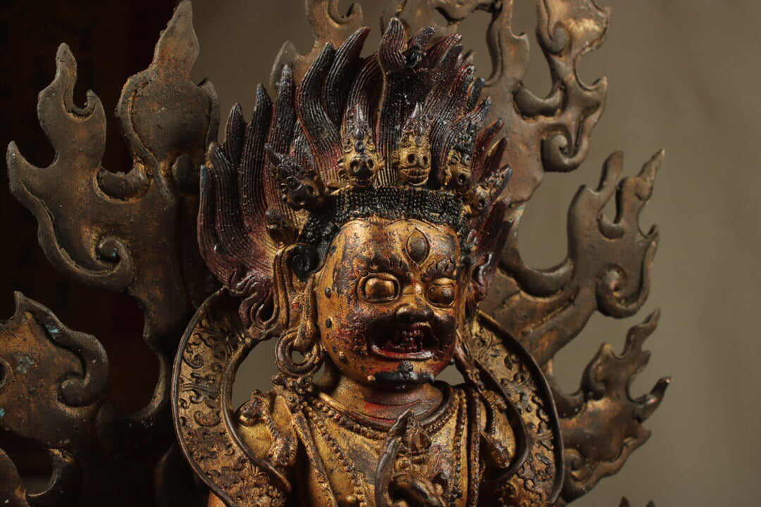Chinese antique pure copper Mahagala